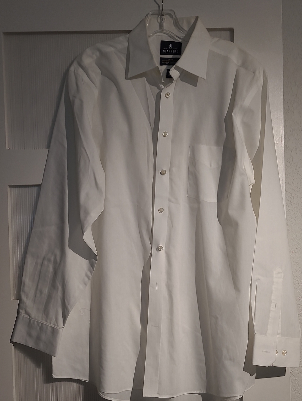 Stafford White Long-Sleeve Dress Shirt